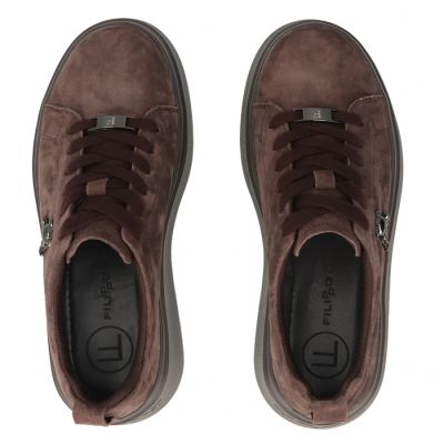 6. Women's brown leather platform shoes Filippo 6246