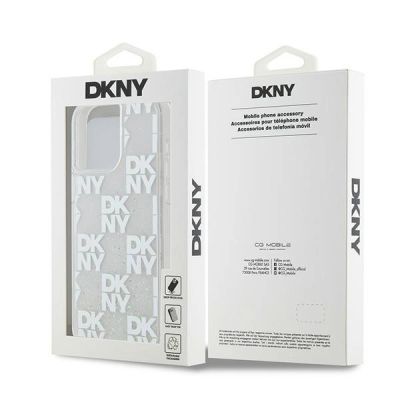 8. DKNY Liquid Glitter Multilogo case for iPhone 15 Pro Max - white
