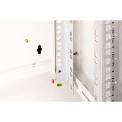 3. Digitus Unique 19" 12U 600x450 wall-mounted network cabinet, glass door, gray, undivided, assembled, 100kg
