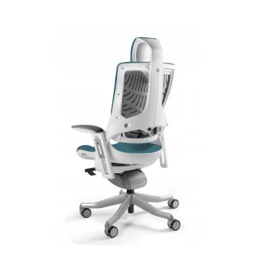 2. Wau 2 BL414 office chair, steelblue/white fabric