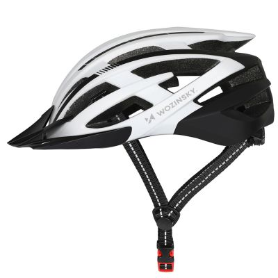 2. Wozinsky MTB Bike Helmet with Removable Visor and Rear USB Light M - Black and White
