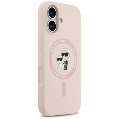 4. Karl Lagerfeld Silicone Karl&Choupette Ring MagSafe Case for iPhone 17 - Pink