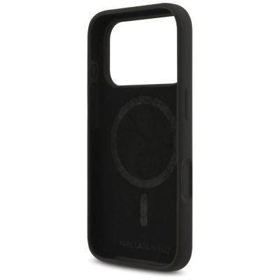 7. Karl Lagerfeld Silicone Karl&Choupette Ring MagSafe Case for iPhone 17 Pro Max - Black
