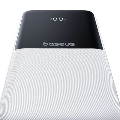 6. Baseus Lipow 10000mAh 22.5W Powerbank with two built-in cables (with Baseus Simple USB-A - USB-C 3A 20cm cable) - white