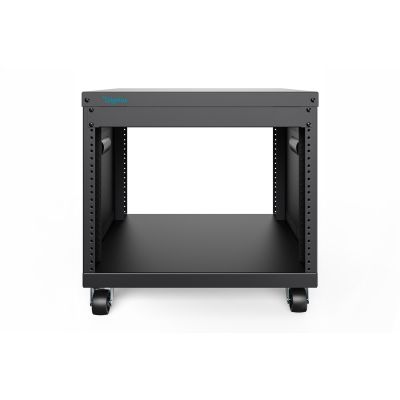 8U AVS rack, 420 x 507 x 460 mm threaded mountingholes, castors, bl