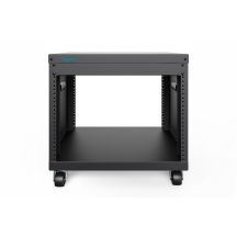 8U AVS rack, 420 x 507 x 460 mm threaded mountingholes, castors, bl