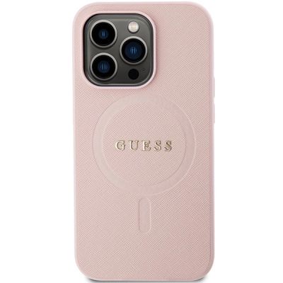 3. Guess GUHMP14LPSAHMCP case for iPhone 14 Pro - pink Saffiano MagSafe