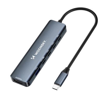2. USB-C 6 in 1 Hub Wozinsky WHBC10Y4S Multifunctional, Aluminum, with 25 cm Cable - Gray