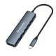 2. USB-C 6 in 1 Hub Wozinsky WHBC10Y4S Multifunctional, Aluminum, with 25 cm Cable - Gray
