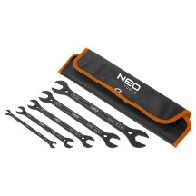Double-ended super-thin open-end wrenches, 4 in 1, 6 - 27 mm (20 sizes), set of 5.