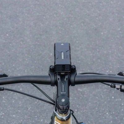 7. Rockbros 24310002001 Bicycle Light, 850 lm, with Power Bank Function + USB-C to USB-A Cable – Black