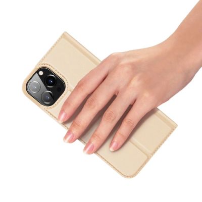 7. Dux Ducis Skin Pro Bookcase type case for iPhone 13 Pro golden