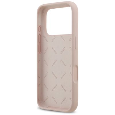 7. Guess Silicone Big 4G Script Case for iPhone 17 Pro - Pink