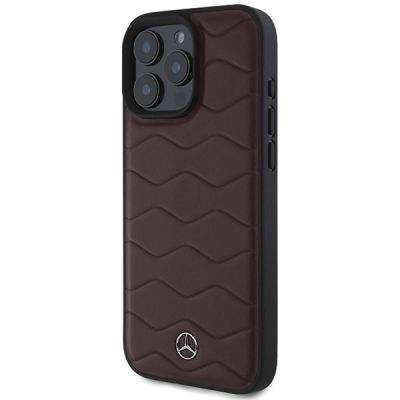 2. Mercedes MB Waves Leather Case for iPhone 16 Pro Max - Red