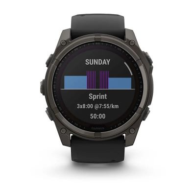 2. Garmin Fenix 8 Solar Sapphire Titanium Carbon Gray DLC Black watch