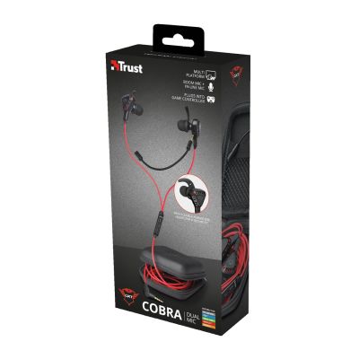 28. TRUST GXT 408 Cobra headphones with microphone, black and red