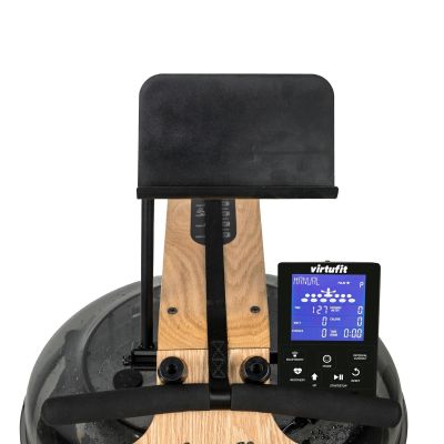 16. VIRTUFIT ELITE WOODEN ROWING MACHINE WITH WATER RESISTANCE - WOOD/OAK