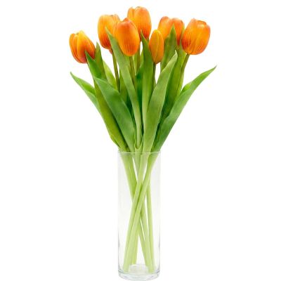 23. BOUQUET OF 7 ORANGE TULIPS 31 CM LIFE-LIKE SPRING DECORATION