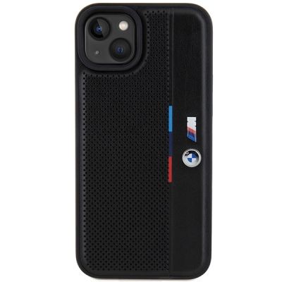 3. BMW Perforated Tricolor Line case for iPhone 15 Plus / 14 Plus - black