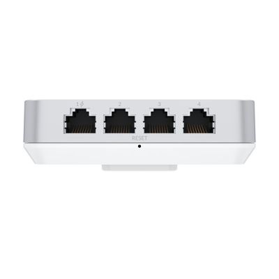 8. Access Point Wi-Fi 6 Ubiquiti UniFi U6 In-Wall 2.4GHz(2x2)/5GHz(4x4)/6GHz(–) PoE+/PoE 4x1G 1x2.5G