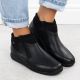 7. Rieker 47270-00 comfortable black waterproof leather women's ankle boots