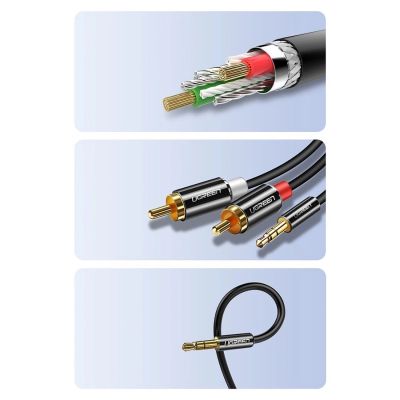 12. Ugreen AV116 10584 audio mini jack cable 3.5 mm (male) / 2RCA (male) 2m - black