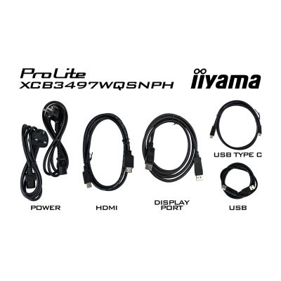 16. IIYAMA monitor 86.4cm (34") XCB3497WQSNPH-B1 21:9 HDMI+DP+USB-C Webc
