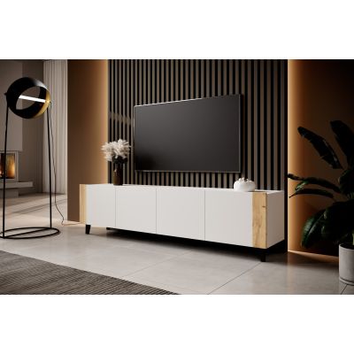 3. FARO TV cabinet 200x42x52 white matt + craft oak