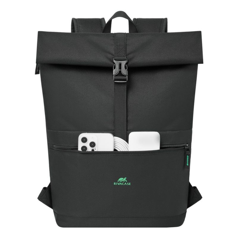 6. Rivacase Gremio City Backpack Black Polyester, Recycled Polyethylene Terephthalate (rPET)