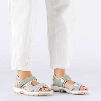 7. Comfortable women's sports sandals with Velcro colorful Rieker 68866-94