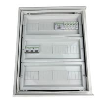 Hermetic IP66 EMITER AC connection switchboard with AC surge arrester Noark type 2, 80A 3F, FR 100A, phase signal