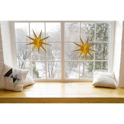 7. PAPER DECORATION STAR DIA. 45 CM 9 ARMS GOLD