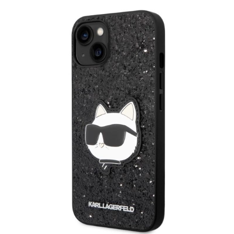 2. Karl Lagerfeld KLHCP14MG2CPK iPhone 14 Plus 6.7" black/black hardcase Glitter Choupette Patch