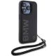 3. BMW Signature Leather Wordmark Cord case for iPhone 15 Pro - black