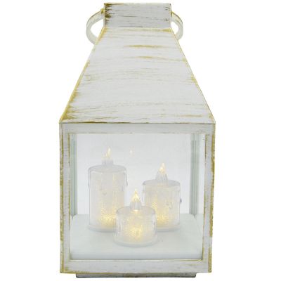 2. ADVENT LANTERN RORATY LED LANTERN 25CM 3 CANDLES WHITE