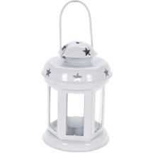 WHITE TEA LIGHT LANTERN CANDLE HOLDER