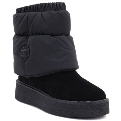 Black leather platform snow boots Big Star UU274731