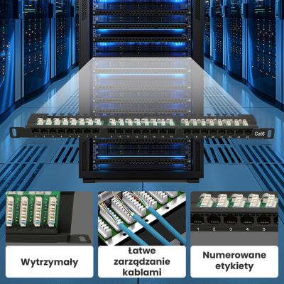 16. Patch panel Extralink EX.9663 (0.5U; cat. 6; 24xRJ-45)