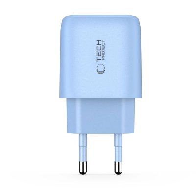 3. Tech-Protect NCA30 PD 30W QC3.0 USB-A / USB-C Wall Charger - Blue