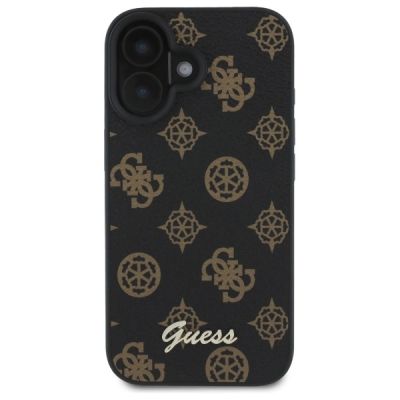 3. Guess Peony Script MagSafe iPhone 16 Case - Black