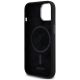 7. DKNY Liquid Silicone Small Metal Logo MagSafe Case for iPhone 14/15/13 - Black