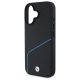 6. BMW Sign Leather Textured And Line MagSafe iPhone 16 Case - Black
