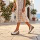 8. Women's leather wedge sandals with bow Rieker 624H1-60