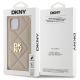 8. DKNY Quilted Stack Logo iPhone 15 Case - Beige