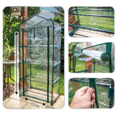 Greenhouse 69x49x160 cm Neo Tools PVC foil, metal structure