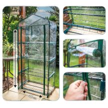 Greenhouse 69x49x160 cm Neo Tools PVC foil, metal structure