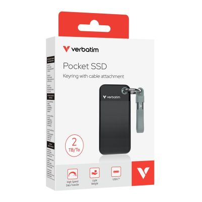 2. Verbatim Pocket SSD 2TB USB Type-C 3.2 Gen 2 (3.1 Gen 2) Black, Gray