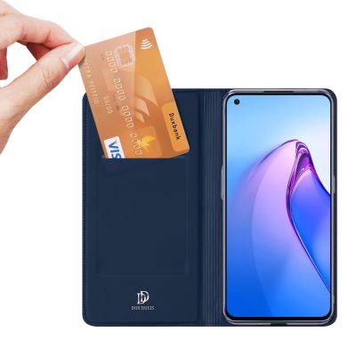 2. Dux Ducis Skin Pro case for Oppo Reno 8 flip cover card wallet stand blue
