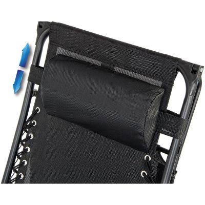 10. FOLDABLE GARDEN DECK CHAIR WITH CANOPY 173X52/65X110CM BLACK-GRAY