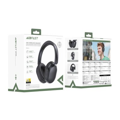 6. Acefast H12 Wireless On-Ear Bluetooth 5.4 Headphones with ANC - Black